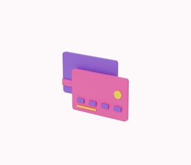 3D credit card. 3d render illustration