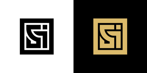Initial letter Si logo, creative typography logo vector