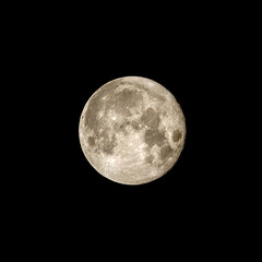 Super fool moon on black background, detailed image