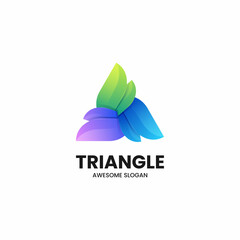Vector Logo Illustration Triangle Gradient Colorful Style.