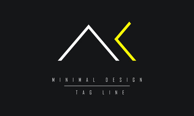 KA or AK Logo Design Vector Art Illustration 