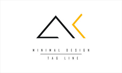 KA or AK Logo Design Vector Art Illustration 