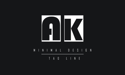 KA or AK Logo Design Vector Art Illustration 