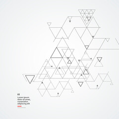 Connecting lines and dots for science network pattern. Hexagon and triangles design. Construction element network