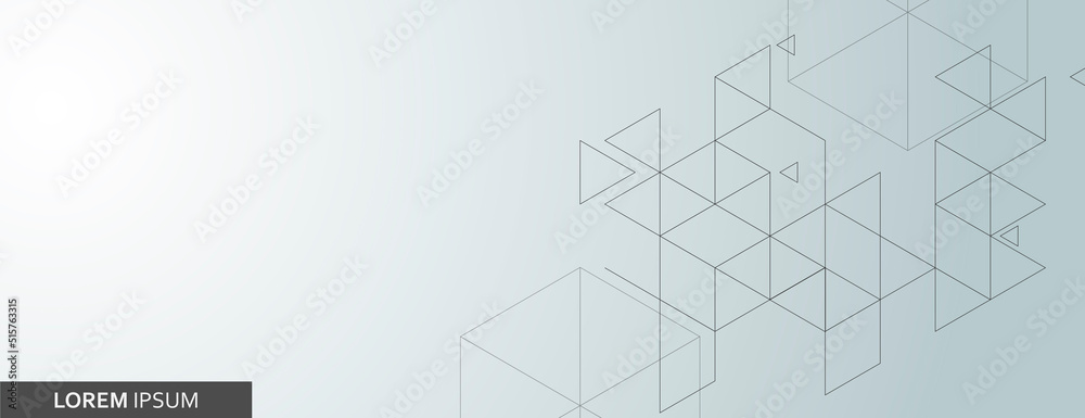 Poster Vector banner design. White background with hexagon and triangles pattern