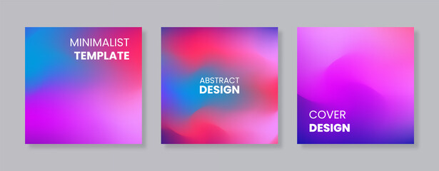 Obraz na płótnie Canvas Abstract multi-color gradient vector cover illustration set. As a background for business brochures, cards, packages and posters. 