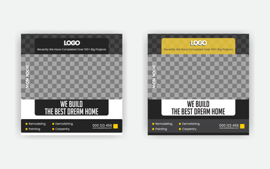 Handyman home repair flyer social media post web banner