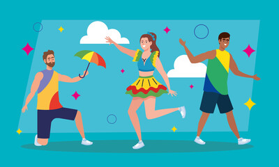 brazilian dancers group characters