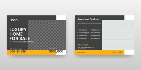 Real Estate Postcard Template Design