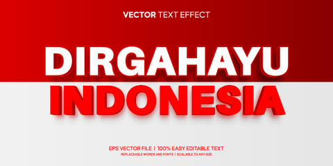 indonesia dirgahayu merdeka editable text effect
