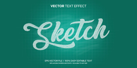 sketch chalk on board editable text effect