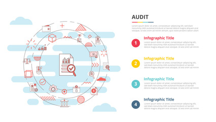 audit concept for infographic template banner with four point list information