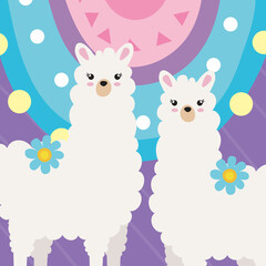 two llamas in poster