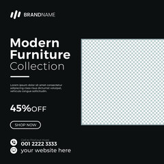 Modern furniture sales social media and Instagram post banner template 17