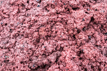 Close up view on the volcanic stones near active volcano crater of Mount Vesuvius, Province of...