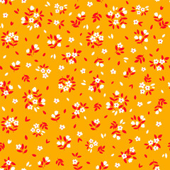 Cute floral background. Vector seamless pattern with ditsy flowers. Vintage botanical surface pattern design. Cottage core wallpaper