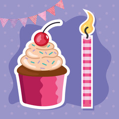 birthday candle with cupcake