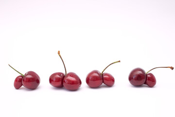 Cherry berries on a white background
