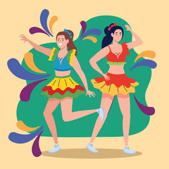 brazilian girls couple dancers