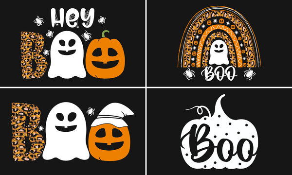 Boo Pumpkin Halloween T-shirt Vector