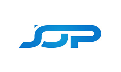 Connected JOP Letters logo Design Linked Chain logo Concept

