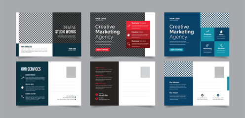 Professional Corporate Postcard Design Vector Template, Modern Postcard Layout Design for Business, Stunning Vector Postcard Template For Multipurpose, Vector Postcard with Creative Element