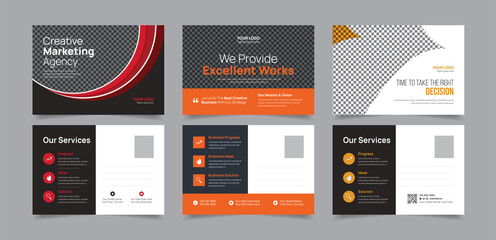 Professional Corporate Postcard Design Vector Template, Modern Postcard Layout Design for Business, Stunning Vector Postcard Template For Multipurpose, Vector Postcard with Creative Element