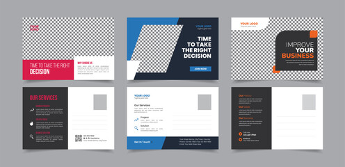Professional Corporate Postcard Design Vector Template, Modern Postcard Layout Design for Business, Stunning Vector Postcard Template For Multipurpose, Vector Postcard with Creative Element