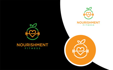 fitness nourishment modern logo vector