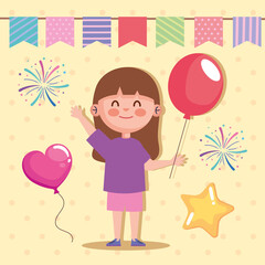 girl with birthday balloon helium