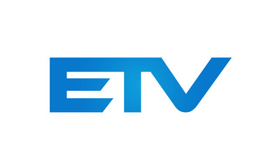 Connected ETV Letters logo Design Linked Chain logo Concept