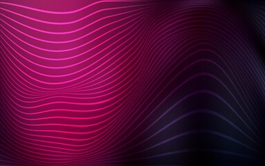 Dark Pink vector background with bent ribbons.