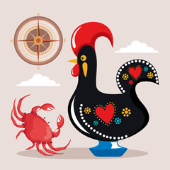 rooster portugal culture with crab © Gstudio