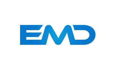 Connected EMD Letters logo Design Linked Chain logo Concept