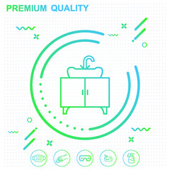 Sink unit icon illustration - modern design 01