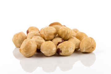 Closeup view of hazelnuts