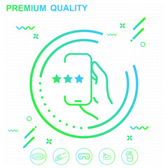 Obraz premium three stars customer product rating review icon illustration - modern design