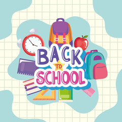 back to school lettering with supplies