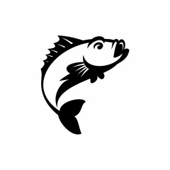 vector illustration of sea fish, fishing icon