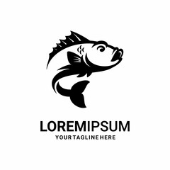 vector illustration of sea fish, fishing icon