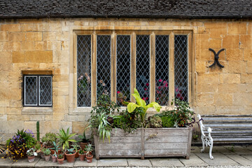 Planting at Bourton House gardens, Morton in Marsh. market town in the Cotswolds,  Gloucestershire, England, uk