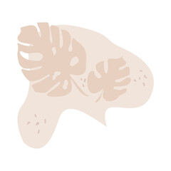 Botanical wall art vector set. Earth tone boho foliage line art drawing with abstract shape. Abstract Plant Art design for print, cover, wallpaper, Minimal and natural wall art.