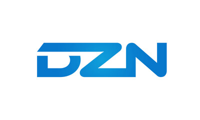 Connected DZN Letters logo Design Linked Chain logo Concept