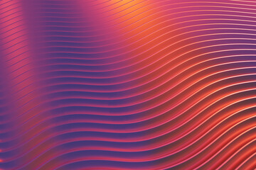 Satisfying abstract design colorful wavy background. 3D rendering of wallpaper