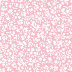 Fototapeta premium Vintage botanical surface pattern design. Cute floral background. Vector seamless pattern with ditsy flowers. Cottage core wallpaper