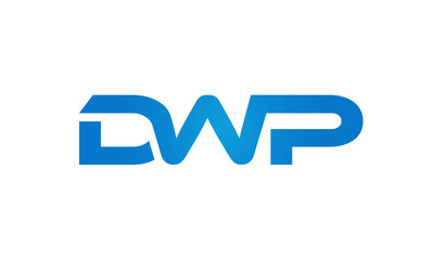 Connected DWP Letters logo Design Linked Chain logo Concept