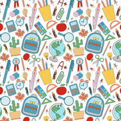 color school pattern on a transparent background 