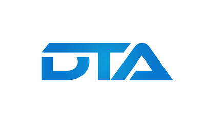Connected DTA Letters logo Design Linked Chain logo Concept