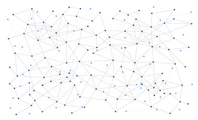Abstract compact technology network connected dots and lines background template. Blockchain linked global digital database graphic vector