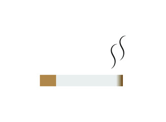 Cigarette icon, smoke icon isolated on white background. Flat design. Vector illustration.